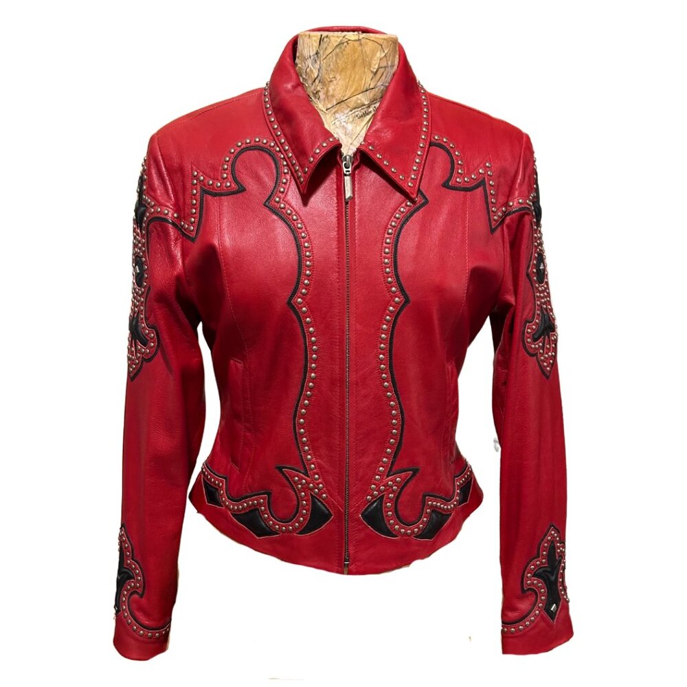 Stunning Cripple Creek Red Leather jacket in size medium.